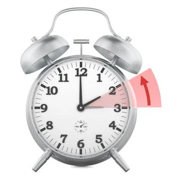 Alarm clock set back for daylight saving time end. 3D rendering Stock Illustration