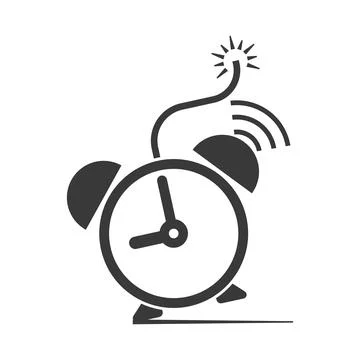 Alarm clock shaped bomb Stock Illustration