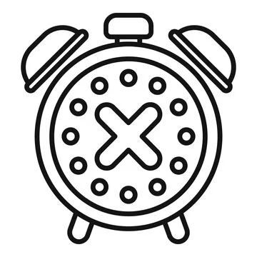 Alarm clock showing stop or cancel symbol for time management イラスト素材