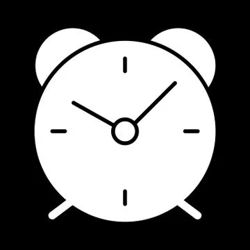 Alarm clock simple vector icon. Black and white illustration of alarm. Solid 스톡 일러스트