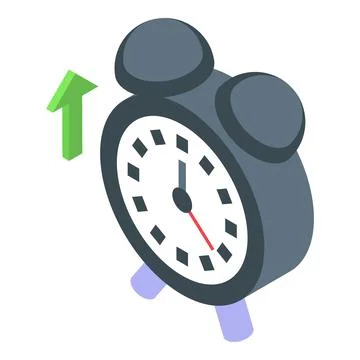 Alarm clock skill icon isometric vector. Training level 스톡 일러스트