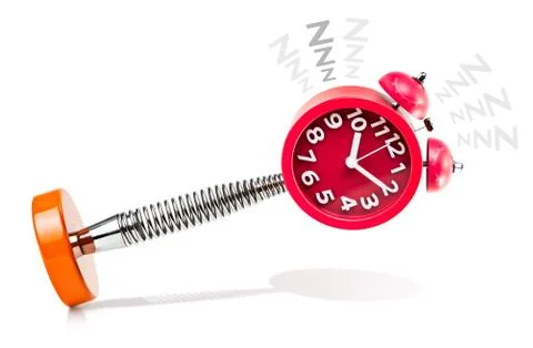 Alarm clock sleeping Stock Photos