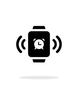 Alarm clock in smart watch simple icon on white background Stock Illustration