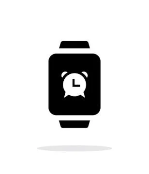 Alarm clock in smart watch simple icon on white background Stock Illustration