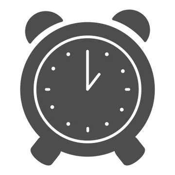 Alarm clock solid icon. Alert vector illustration isolated on white. Time glyph Illustrazione stock