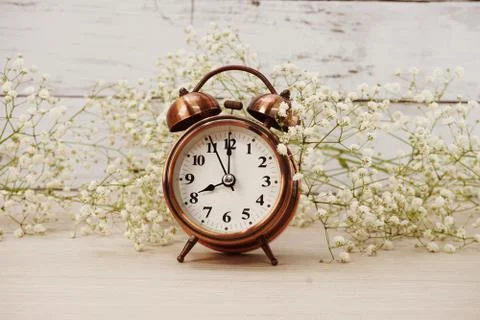 Alarm clock with space for copy background 写真素材
