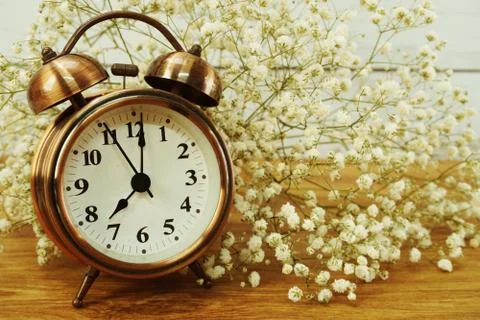 Alarm clock with space for copy background Stockfoto's