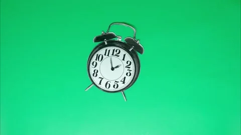 Alarm clock stop motion greenscreen Video stock 147034515