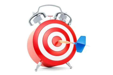 Alarm clock with target, aim and solution concept, 3D rendering Stock Illustration
