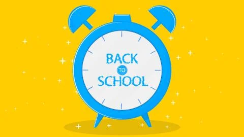 Alarm clock with text back to school Stock Illustration