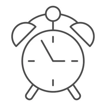 Alarm clock thin line icon. Watch vector illustration isolated on white. Time Stock Illustration