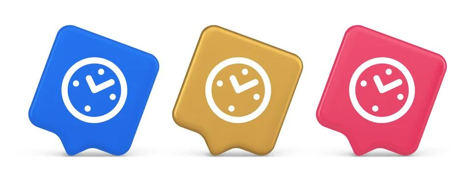 Alarm clock time countdown button deadline measurement 3d realistic speech .. Stock Illustration