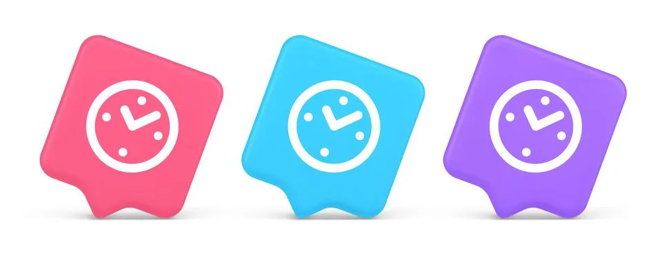 Alarm clock time countdown button deadline measurement 3d realistic speech .. Stock Illustration