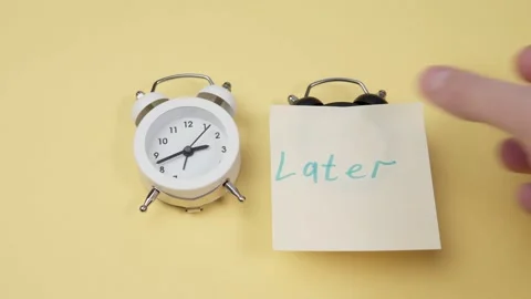 Alarm clock, time delay space for text. Incorrect time management. The word Stock Footage 150110829