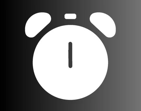 Alarm clock time icon isolated in black background Stock Illustration