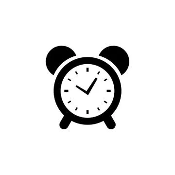 Alarm clock time icon. Vector on isolated white background. Eps 10. Stock Illustration
