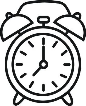 Alarm clock time management icon Stock Illustration
