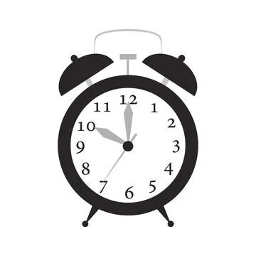 Alarm clock time vector illustration timer with bell icon. Retro symbol alarm Illustrazione stock
