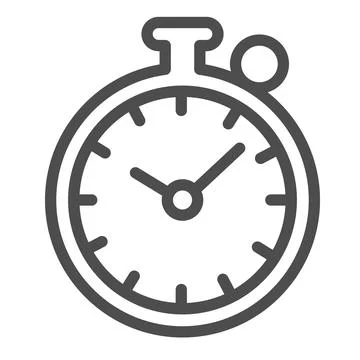 Alarm clock, timer, stopwatch, timepiece line icon, education concept, watch Stock Illustration