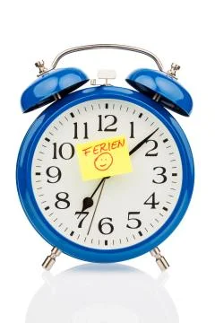 Alarm clock on vacation beginning Stock Photos