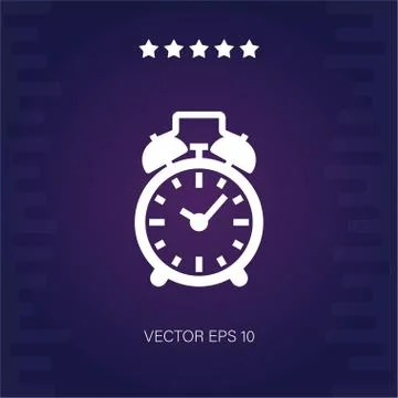 Alarm clock vector icon Stock Illustration