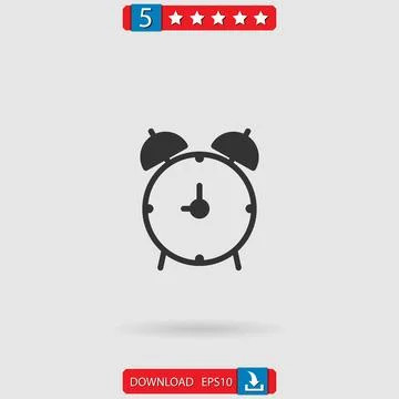 Alarm clock vector icon Illustrazione stock