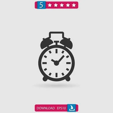 Alarm clock vector icon Stock Illustration