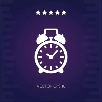 Alarm clock vector icon Stock Illustration