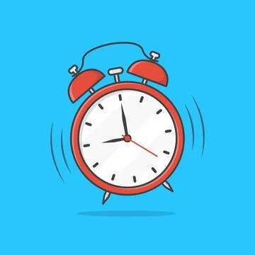 Alarm Clock Vector Icon Illustration. Wake Up Symbol. Time Icon Stock Illustration