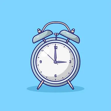 Alarm Clock Vector Illustration. Analog Timer. Retro Item. Flat Cartoon Sty.. Stock Illustration