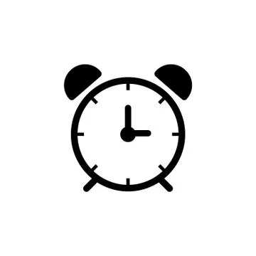 Alarm clock. vector illustration black on white background Stock Illustration