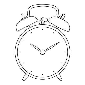 Alarm clock vector illustration. one line alarm clock Illustrazione stock