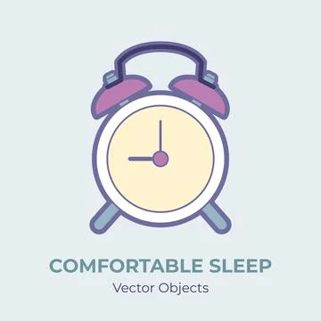 Alarm clock vector isolated. Comfortable sleep illustration item vector, good Stock Illustration