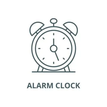 Alarm clock vector line icon, outline concept, linear sign Stock Illustration