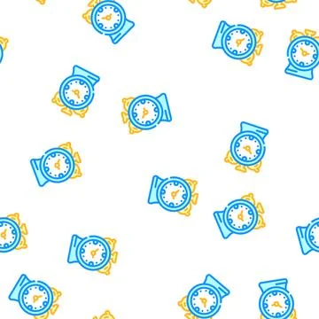 Alarm clock vector seamless pattern イラスト素材