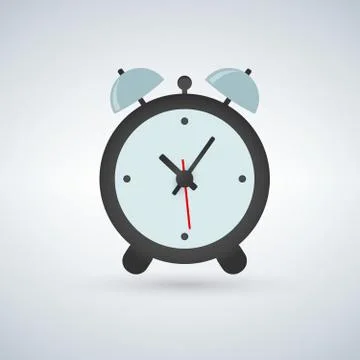 Alarm clock, wake-up time, vector illustration isolated on light background Stock Illustration