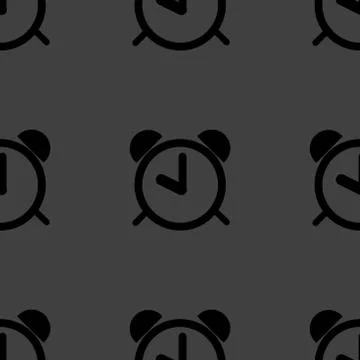 Alarm clock web icon. flat design. Seamless pattern. Illustrazione stock