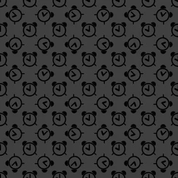 Alarm clock web icon. flat design. Seamless pattern. Illustrazione stock