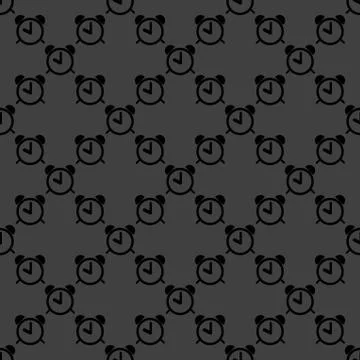 Alarm clock web icon. flat design. Seamless pattern. 스톡 일러스트