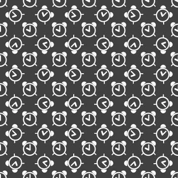 Alarm clock web icon. flat design. Seamless pattern. 스톡 일러스트