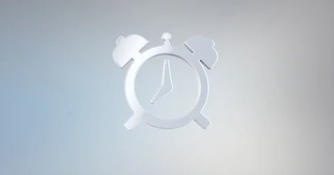 Alarm Clock White 3d Icon Video stock 67378626
