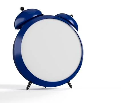 Alarm clock on white background. 11 O'Clock, am or pm. 3D rendering Stock Illustration