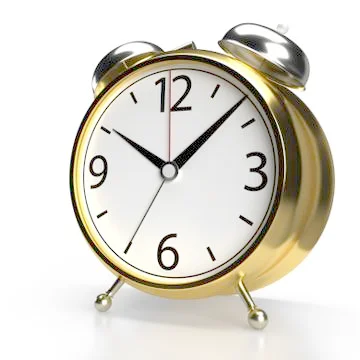 Alarm clock on white background. 3D rendering 스톡 일러스트