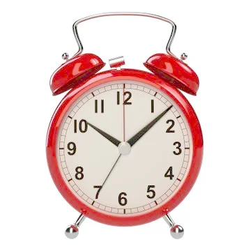 Alarm clock on white background. 3D rendering Stock Illustration