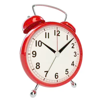 Alarm clock on white background. 3D rendering イラスト素材