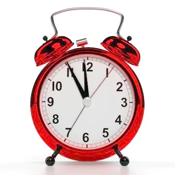 Alarm clock on white background. 3D rendering 스톡 일러스트