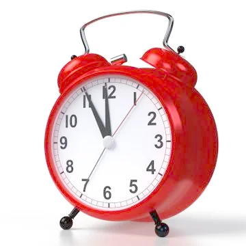 Alarm clock on white background. 3D rendering Stock Illustration