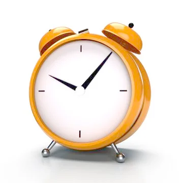 Alarm clock on white background. 3D rendering Foto stock