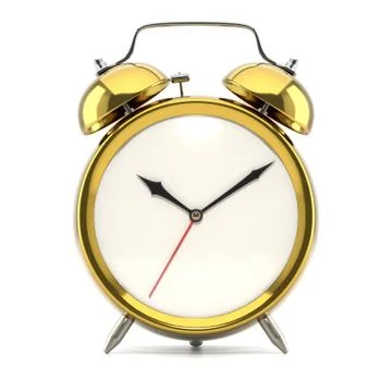 Alarm clock on white background Illustrazione stock