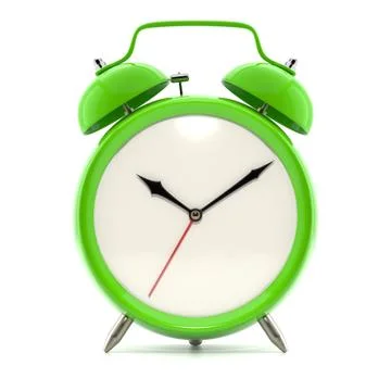 Alarm clock on white background Illustrazione stock